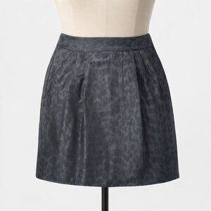 GAP Black Brown Animal Print Jacquard Mini Skirt | Pockets Tailored Chic SIZE 6
